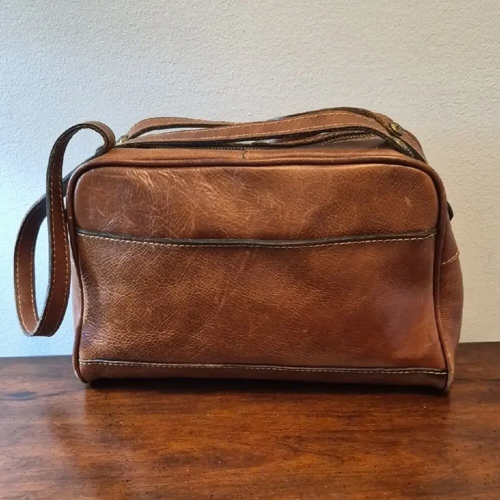 Patricia Nash Brown Leather Bag Purse Satchel 11 X 7 X 4